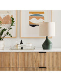 West Elm Asymmetry ceramic table lamp green jade (British brand)