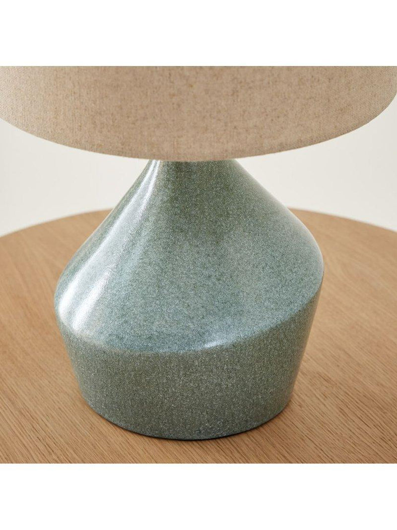 West Elm Asymmetry ceramic table lamp green jade (British brand)