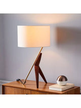John Lewis West Elm Caldas Wood Table Lamp, Light Brown- Buy online at McGrocer