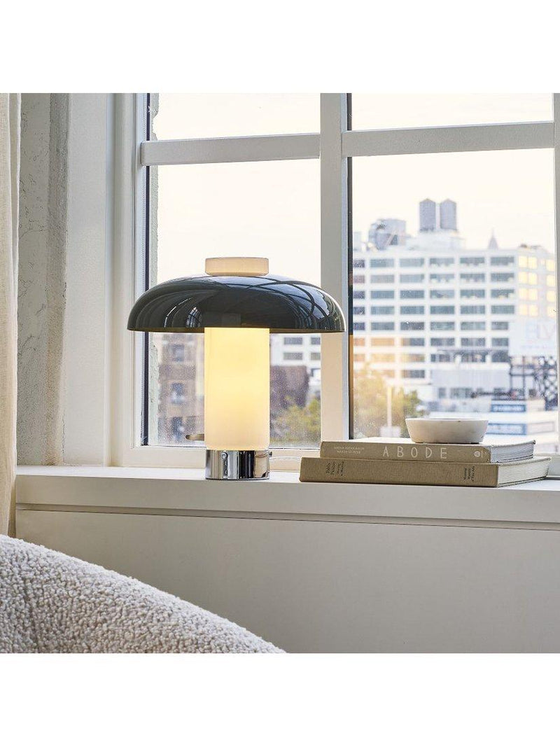 West Elm Cleo Domed Table Lamp in Mid Green, imported from the UK