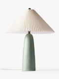West Elm Louis Pleated Shade Table Lamp mid green, imported from the UK