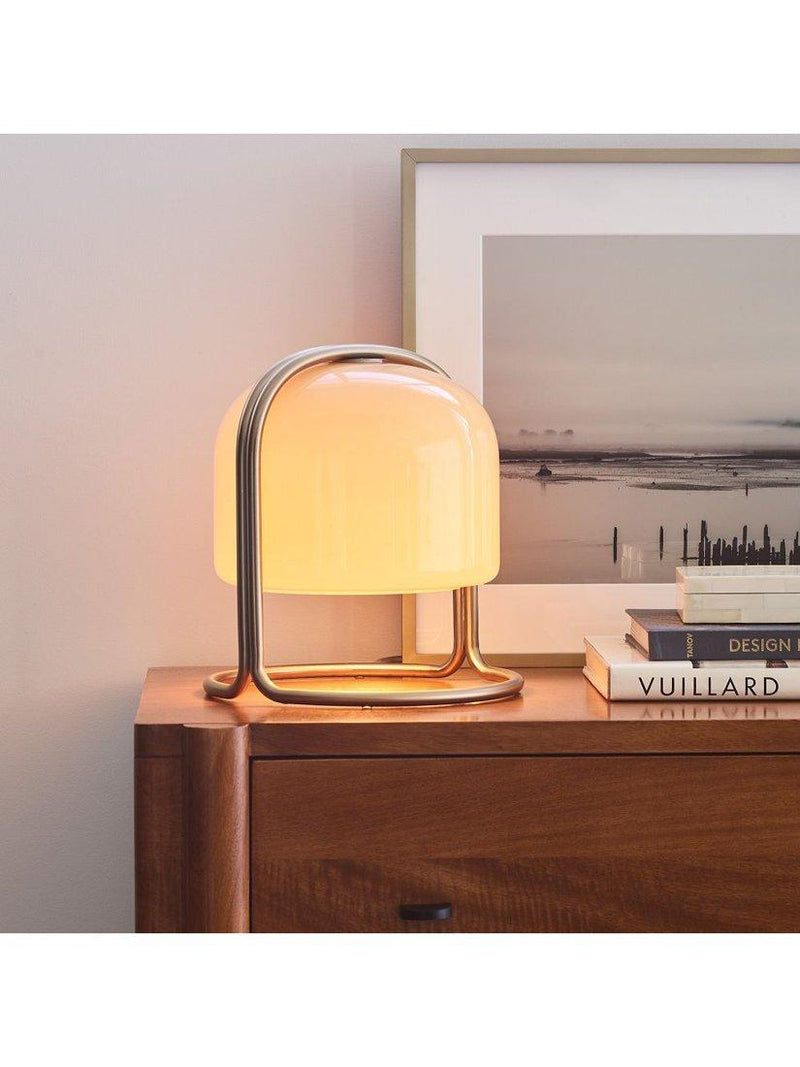 West Elm Remy domed glass table lamp beige (British brand)