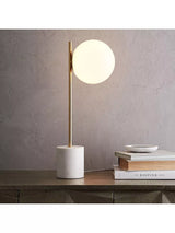 John Lewis West Elm Sphere + Stem Table Lamp White- Buy online at McGrocer