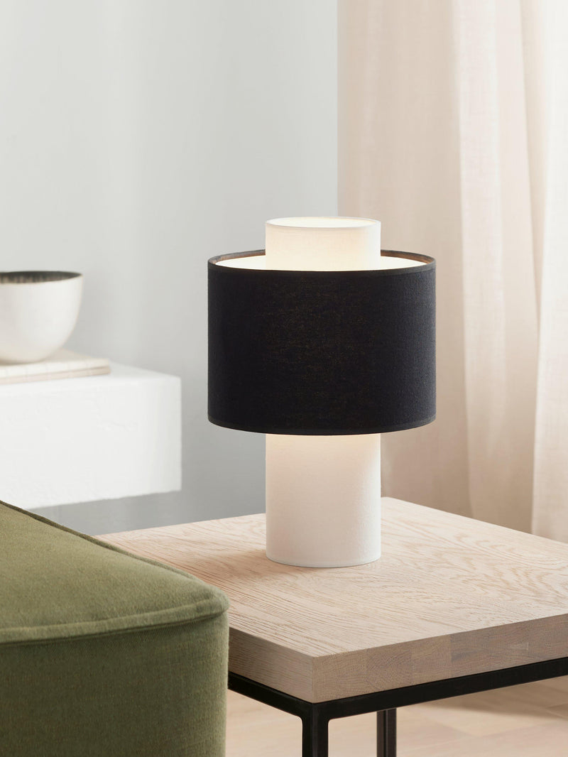 John Lewis Vicente mini table lamp layered fabric shade, UK version