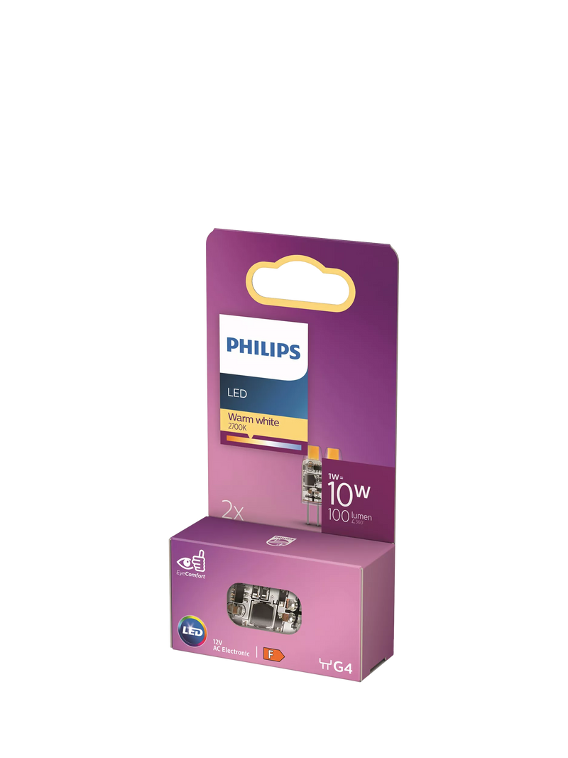 Philips LED capsule bulb 1.2W G4 pack of 2, UK version