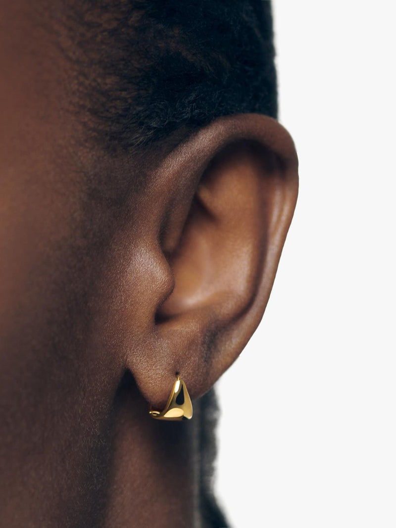 Monica Vinader tapered huggie earrings, imported from the UK