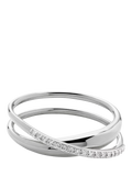 Monica Vinader Diamant Nura Wickelring Silber, UK-Version
