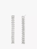 AllSaints crystal linear drop earrings warm silver, UK version