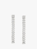 AllSaints crystal linear drop earrings warm silver, UK version