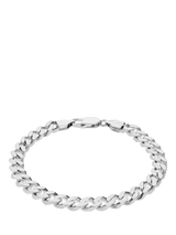 John Lewis Hoxton London Men's Square Curb Bracelet, Silver, 20cm- Buy online at McGrocer