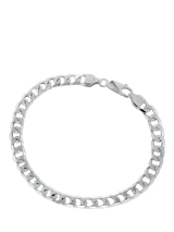 John Lewis Hoxton London Men's Diamond Cut Curb Bracelet, Silver- Buy online at McGrocer