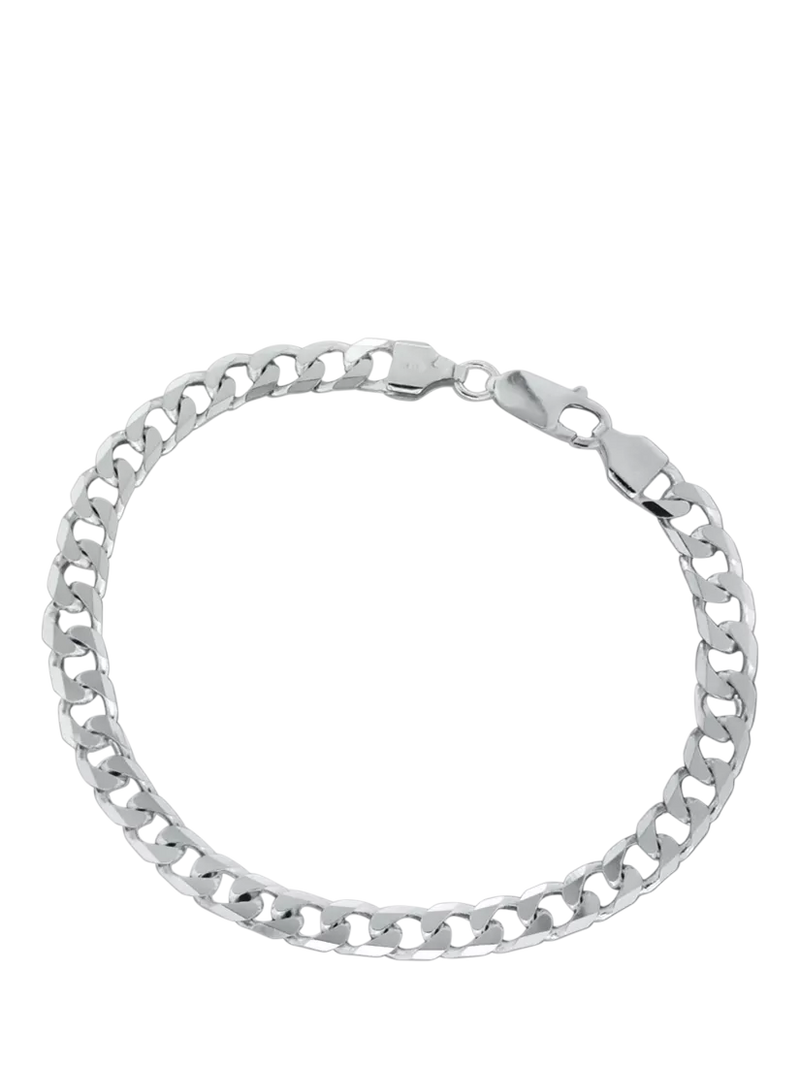 Hoxton London men's silver curb bracelet, imported from the UK
