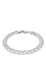 John Lewis Hoxton London Men's Flat Curb Bracelet Silver 20cm- Buy online at McGrocer