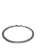 Hoxton London oxidised brushed curb bracelet silver 20cm, UK version