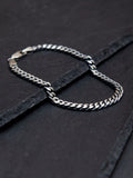 Hoxton London oxidised brushed curb bracelet silver 20cm, UK version