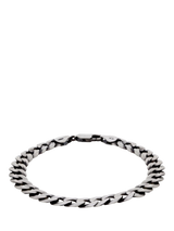 John Lewis Hoxton London Men's Oxidised Flat Curb Bracelet Silver- Buy online at McGrocer
