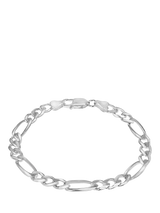 John Lewis Hoxton London Men's Diamond Cut Figaro Bracelet in Sterling Silver, 20cm- Buy online at McGrocer