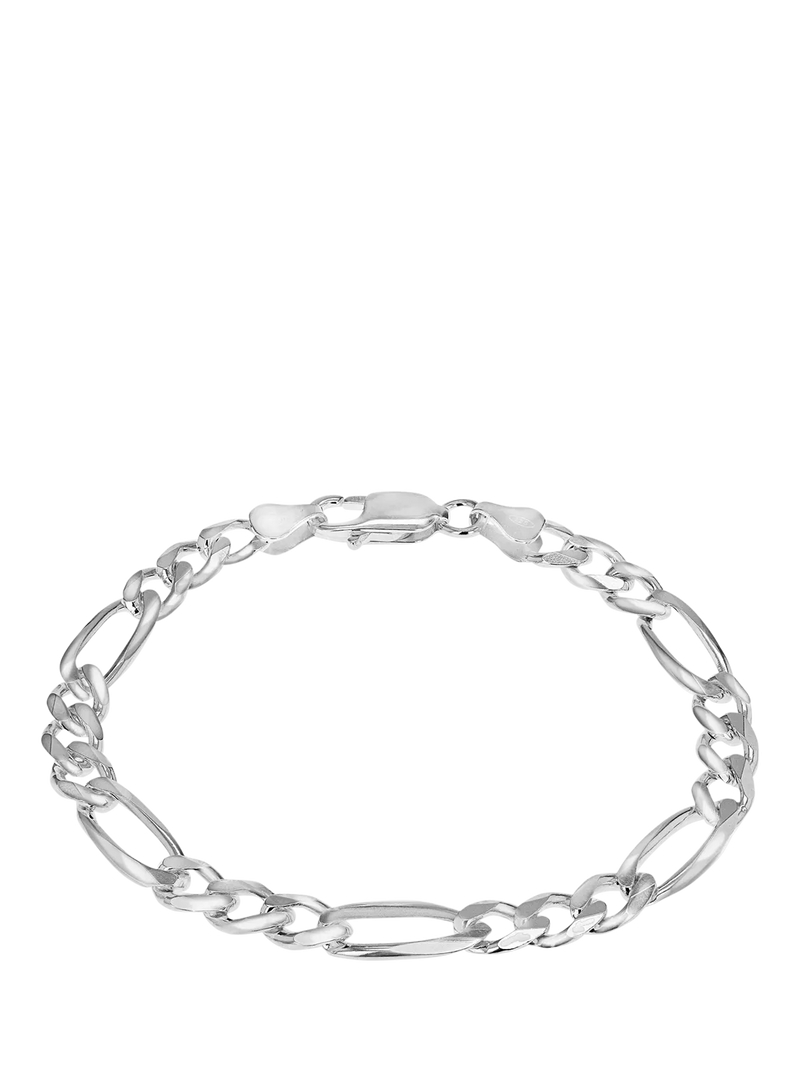 Hoxton London men's diamond cut figaro bracelet 20cm, imported from the UK