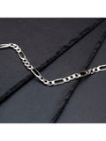 Hoxton London men's diamond cut figaro bracelet 20cm, imported from the UK