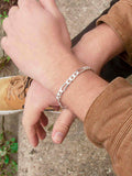 Hoxton London men's diamond cut figaro bracelet 20cm, imported from the UK