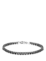 John Lewis Hoxton London Men's Oxidised Grooved Box Bracelet Silver 20cm- Buy online at McGrocer