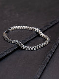 Hoxton London oxidised grooved box bracelet 20cm, UK version