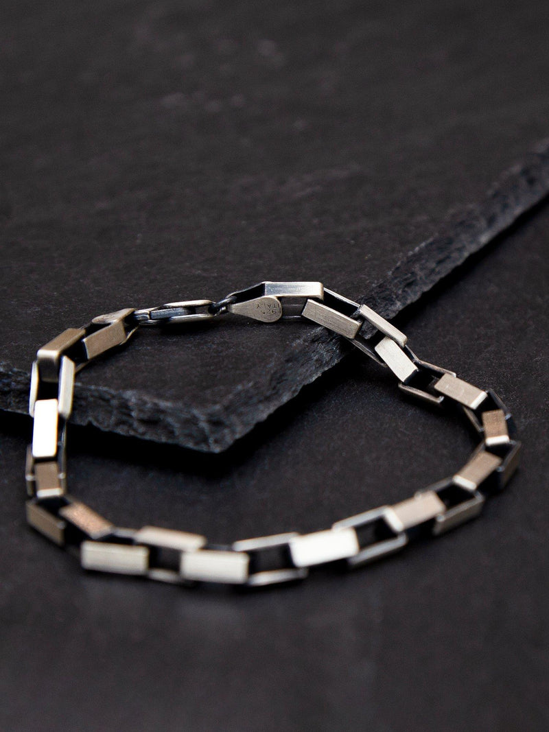 Hoxton London oxidised sterling silver paper chain bracelet 20cm - British product