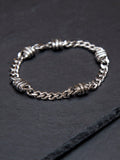 Hoxton London men's rhodium plated silver curb bracelet - British product