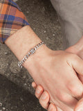 Hoxton London men's rhodium plated silver curb bracelet - British product