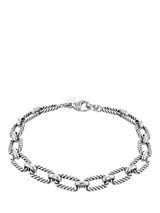 John Lewis Hoxton London Men's Rhodium Plated Twist-Link Bracelet, Silver, 21.5cm- Buy online at McGrocer