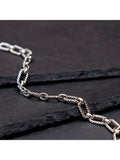 Hoxton London men's rhodium plated twist-link bracelet, imported from the UK