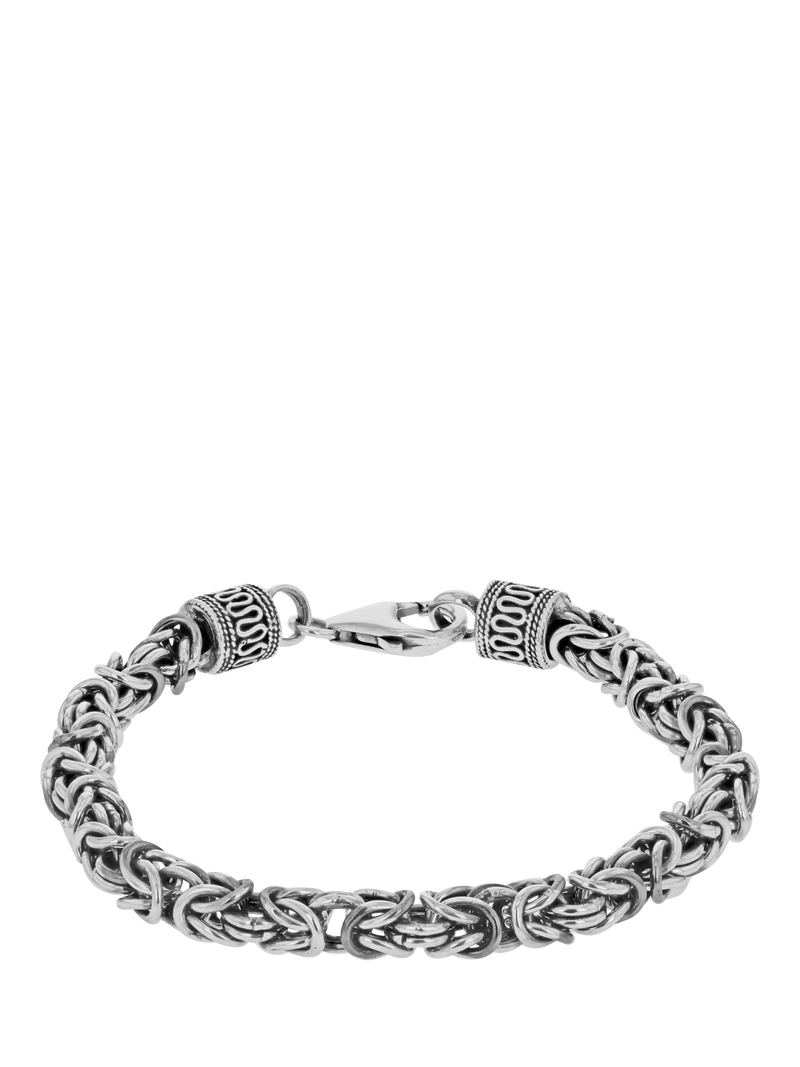 Hoxton London rhodium plated sterling silver byzantine bracelet - British product