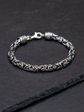 Hoxton London rhodium plated sterling silver byzantine bracelet - British product