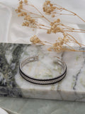 Hoxton London leather satin herringbone bangle - British product