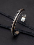 Hoxton London twist leather bangle silver black, imported from the UK