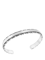 John Lewis Hoxton London Rhodium Plated Satin Twist Edge Sterling Silver Bangle- Buy online at McGrocer