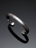 Hoxton London rhodium plated silver satin twist bangle, UK version