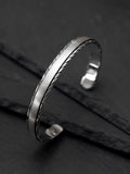 Hoxton London rhodium plated silver satin twist bangle, UK version