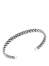 John Lewis Hoxton London Men's Oxidised Braided Cuff Bangle, Silver- Buy online at McGrocer