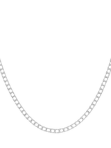 John Lewis Hoxton London Men's Flat Square Curb Chain Necklace, Silver, 51cm- Buy online at McGrocer