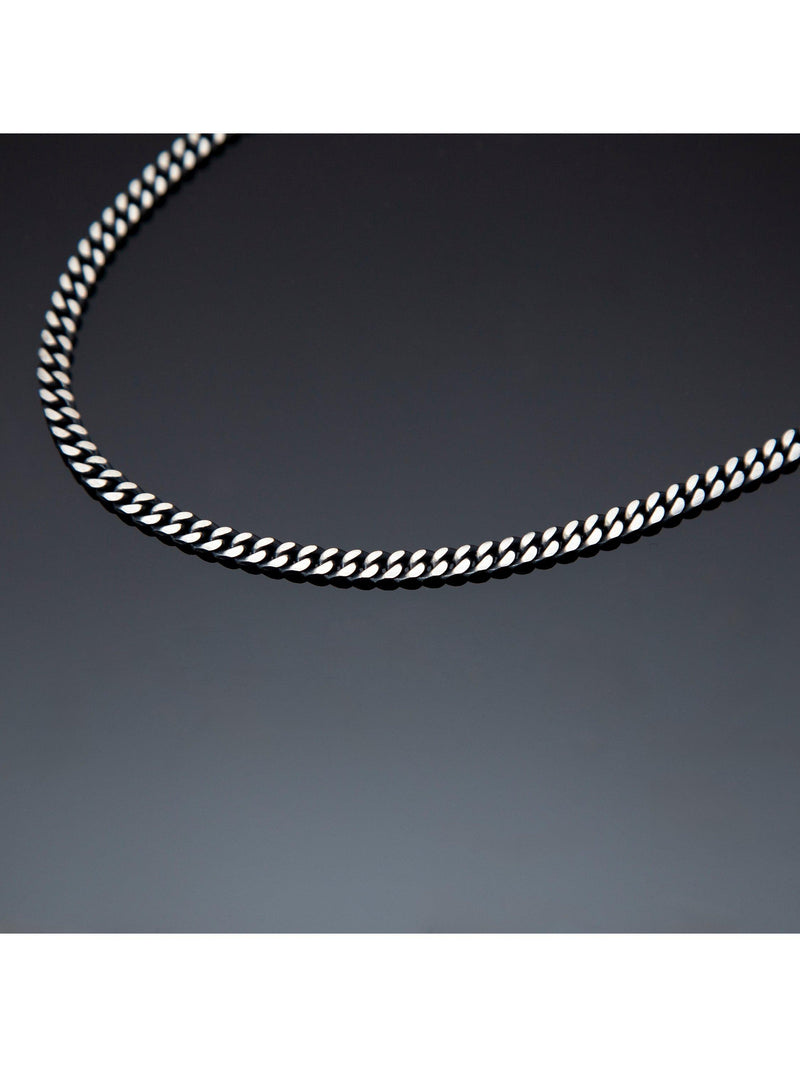 Hoxton London oxidised flat curb chain necklace 51cm, imported from the UK