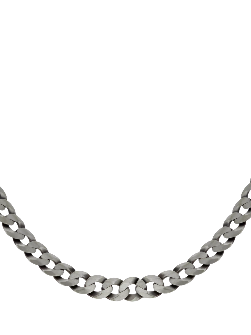 Hoxton London oxidised flat curb chain necklace 51cm, imported from the UK