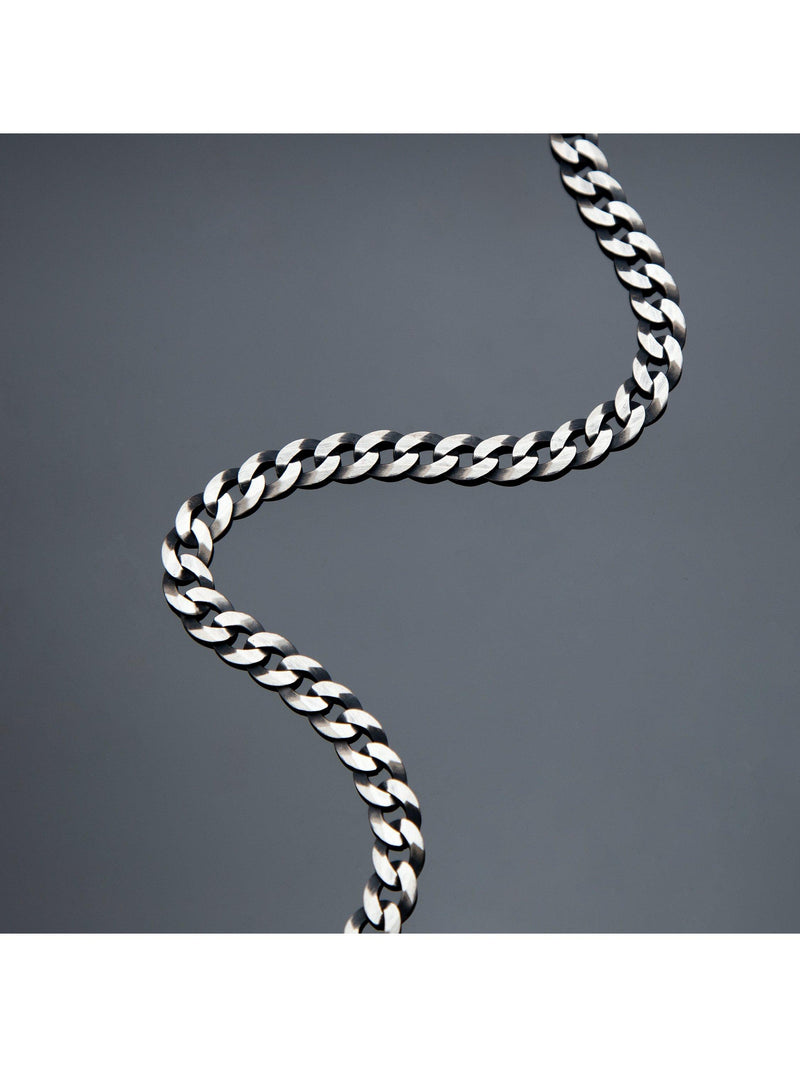 Hoxton London oxidised flat curb chain necklace 51cm, imported from the UK