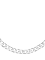 John Lewis Hoxton London Men's Flat Square Link Curb Chain Necklace, Silver, 51cm- Buy online at McGrocer