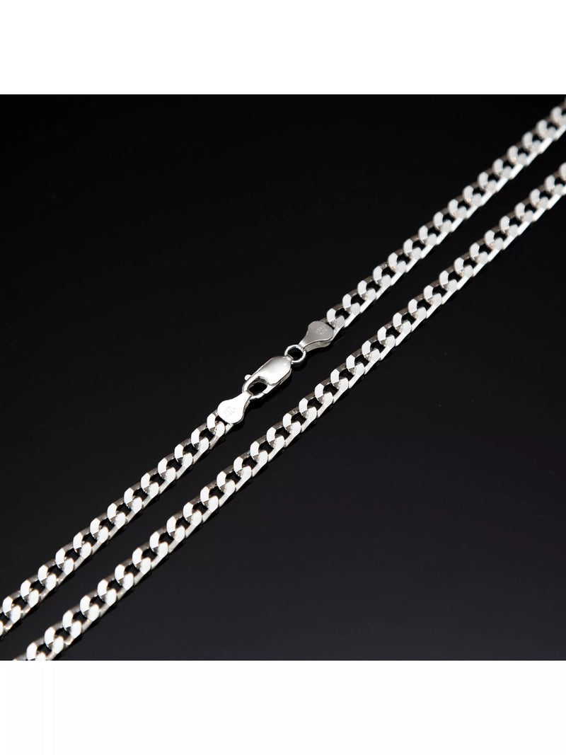 Hoxton London men's silver curb chain necklace 51cm, UK version