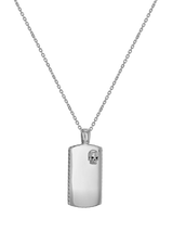 John Lewis Hoxton London Men's Rhodium Plated Dog Tag Adjustable Necklace, Silver, 41-46cm- Buy online at McGrocer