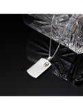 Hoxton London rhodium plated dog tag necklace in silver, imported from the UK