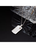 Hoxton London rhodium plated dog tag necklace in silver, imported from the UK