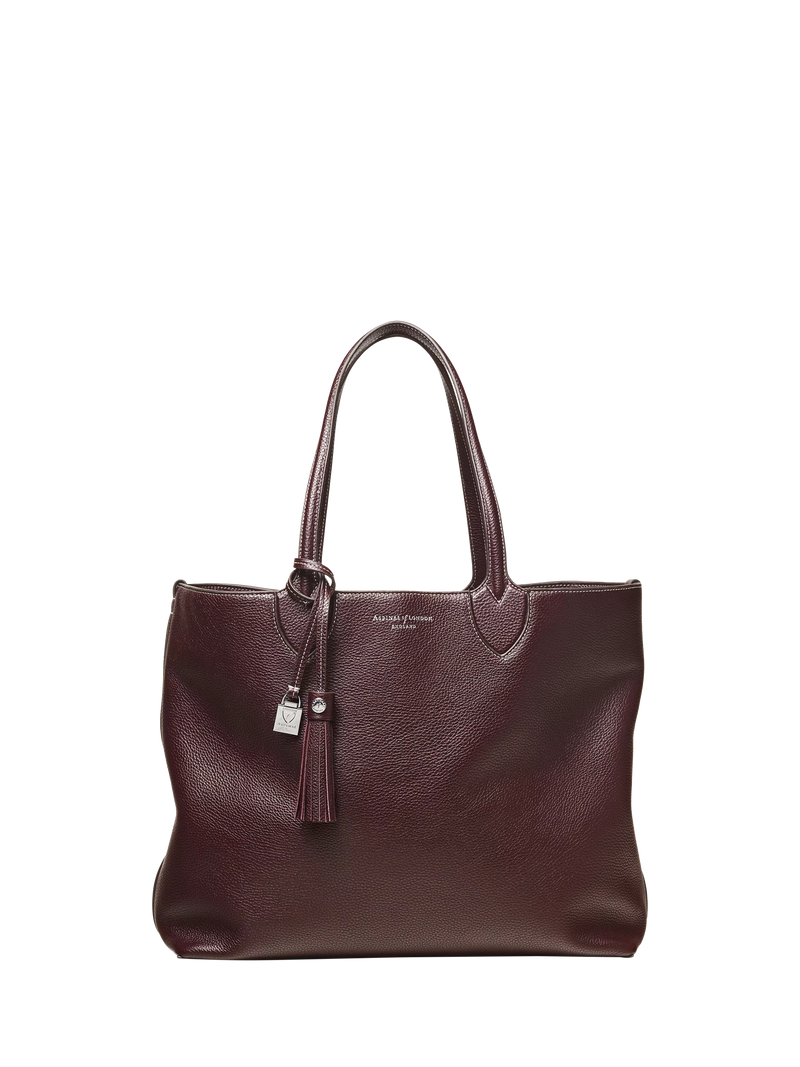 Aspinal of London oversized tote bag in pebble leather, UK version