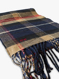 Solesmith personalised lambswool tartan scarf in navy (British brand)
